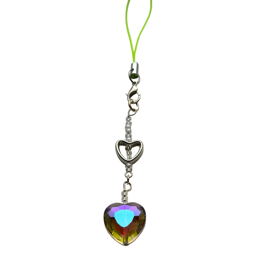 Rainbow Heart Phone Charm