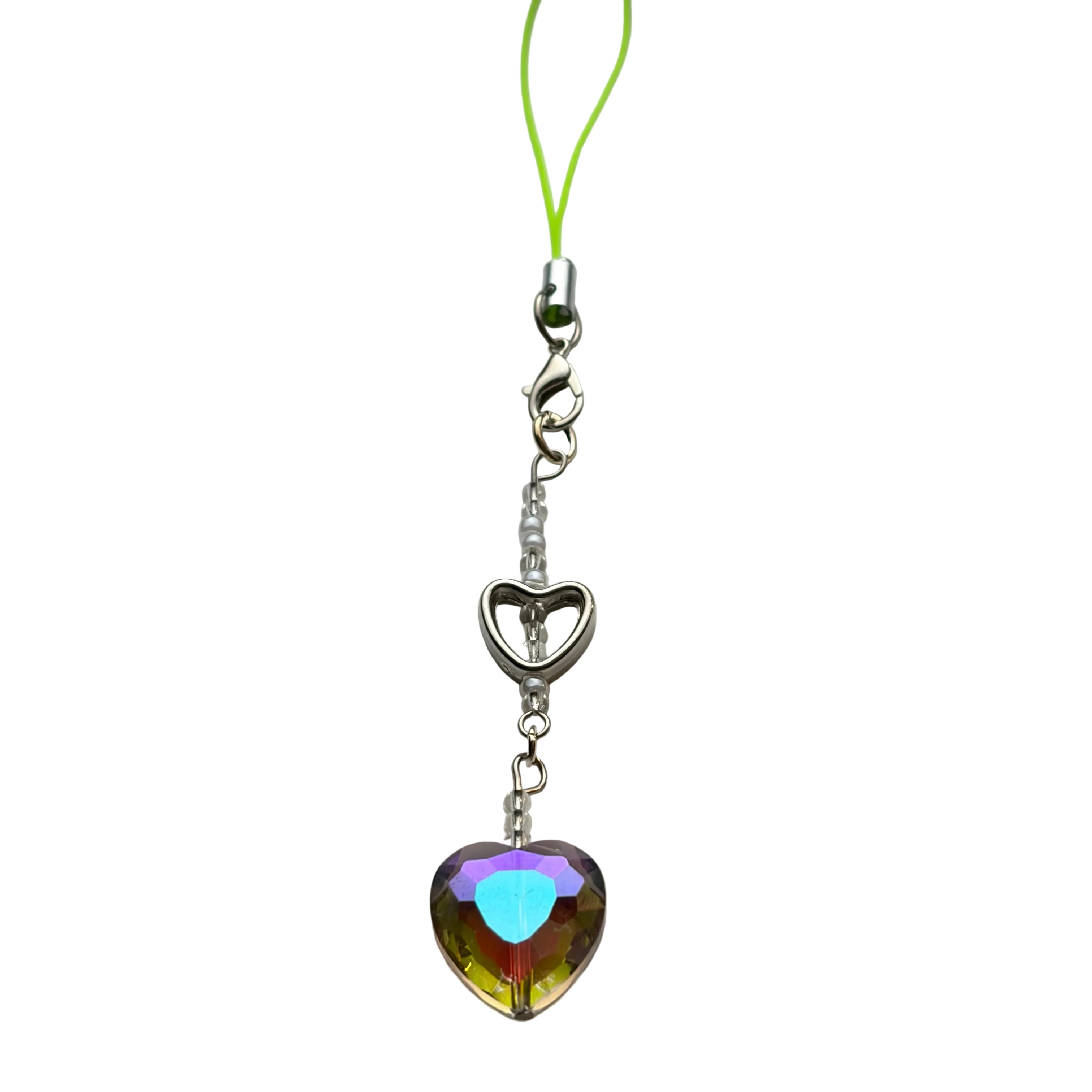 Rainbow Heart Phone Charm