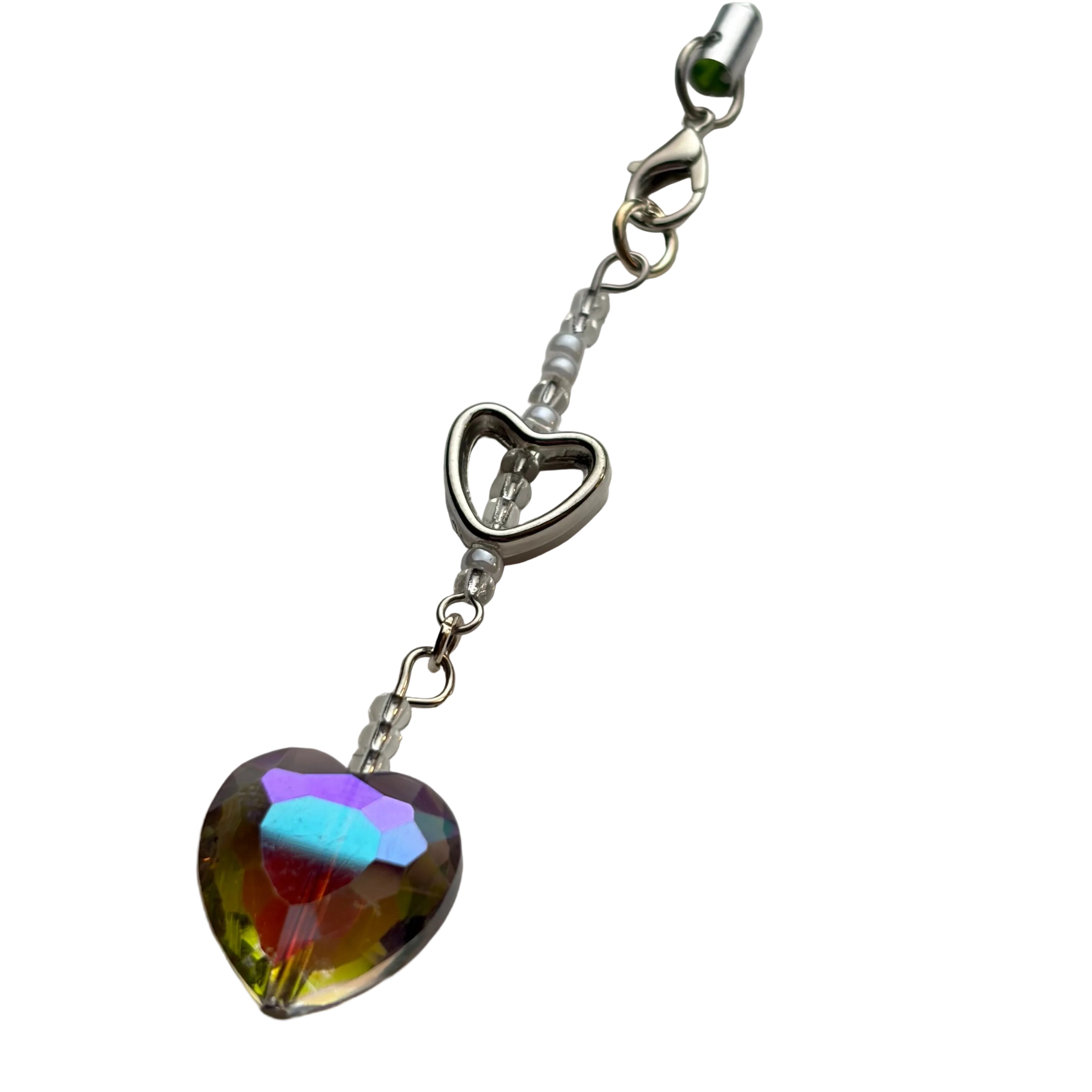Rainbow Heart Phone Charm